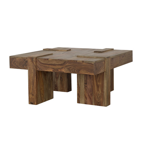 Tuscany Square Solid Wood Coffee Table Natural SheeshamNatural Sheesham