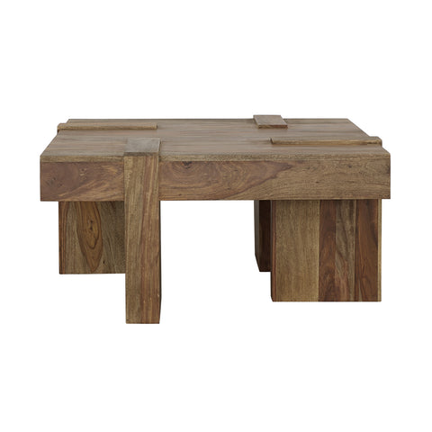 Tuscany Square Solid Wood Coffee Table Natural SheeshamNatural Sheesham