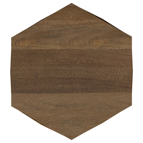 Elle Hexagonal Solid Mango Wood End Table Natural