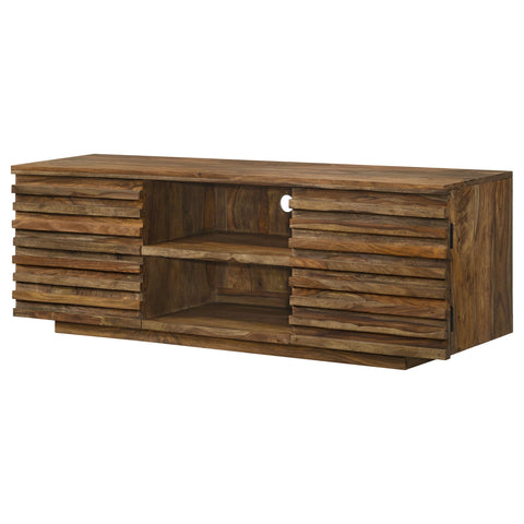 Dewey 2-door Solid Sheesham Wood 58" TV Stand NaturalNatural