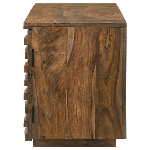 Dewey 2-door Solid Sheesham Wood 58" TV Stand NaturalNatural