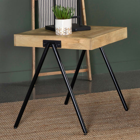 Earnest Square Solid Mango Wood Side End Table NaturalNatural