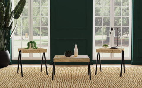 Kaelyn 3-piece Solid Mango Coffee and End Table Set Natural