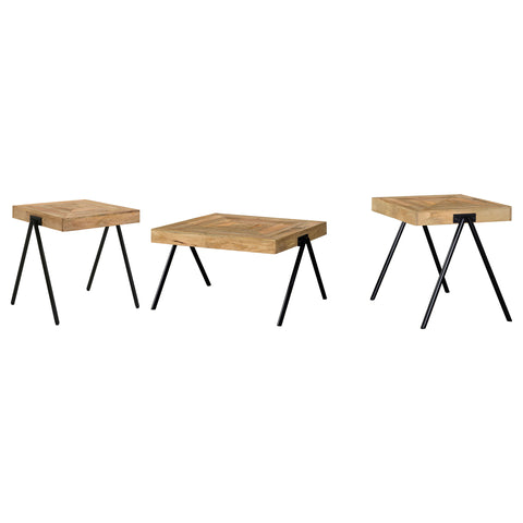 Kaelyn 3-piece Solid Mango Coffee and End Table Set Natural