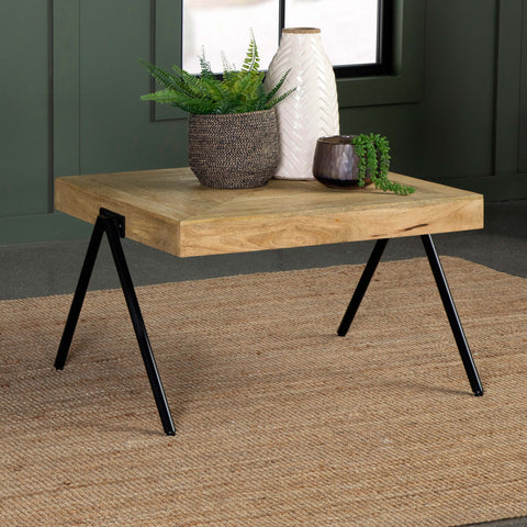 Earnest Rectangular Solid Mango Wood Coffee Table NaturalNatural