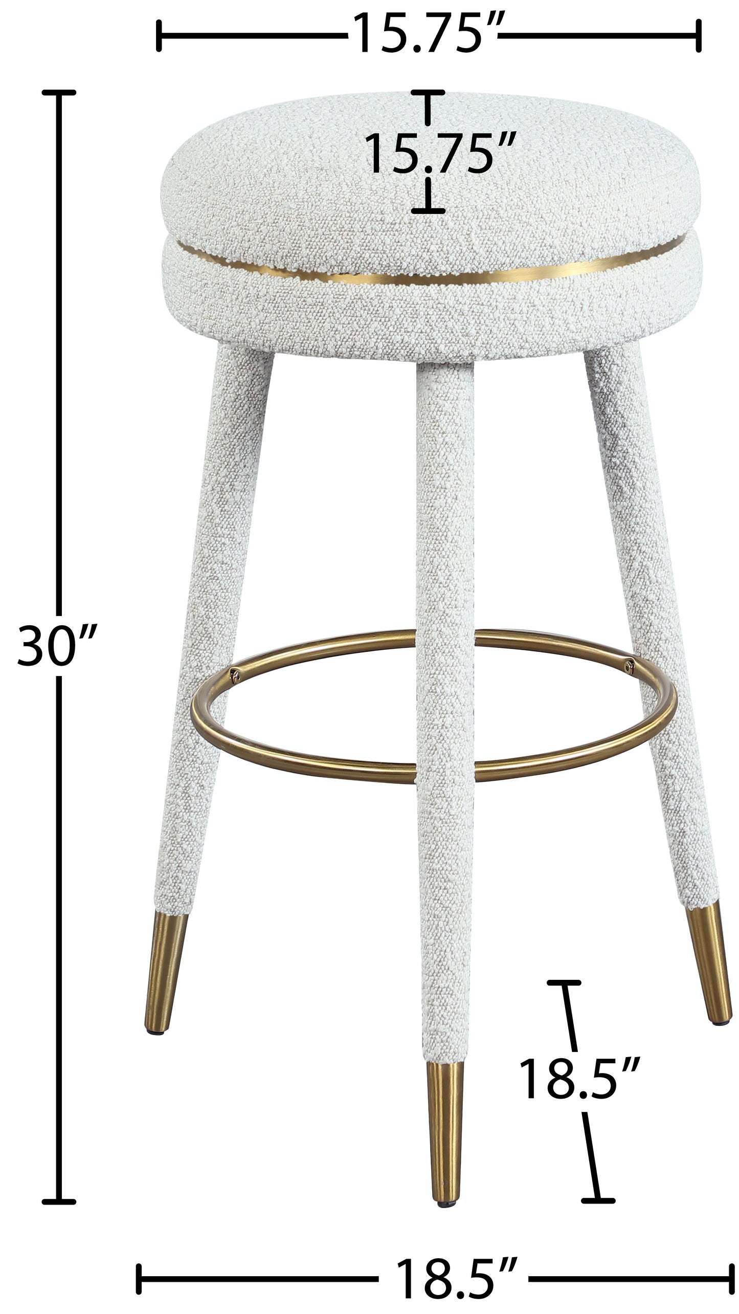 ward cream boucle fabric bar stool cream