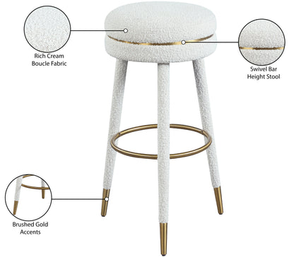 Ward Cream Boucle Fabric Bar Stool Cream