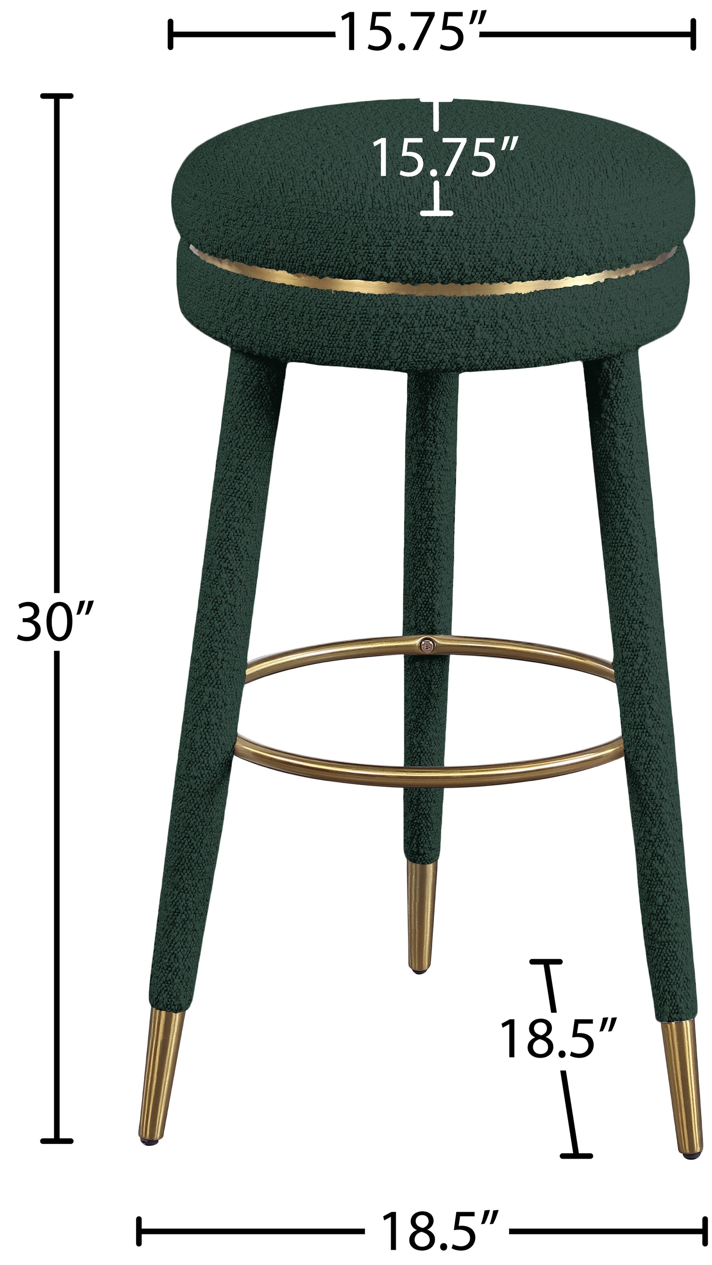 ward green boucle fabric bar stool green