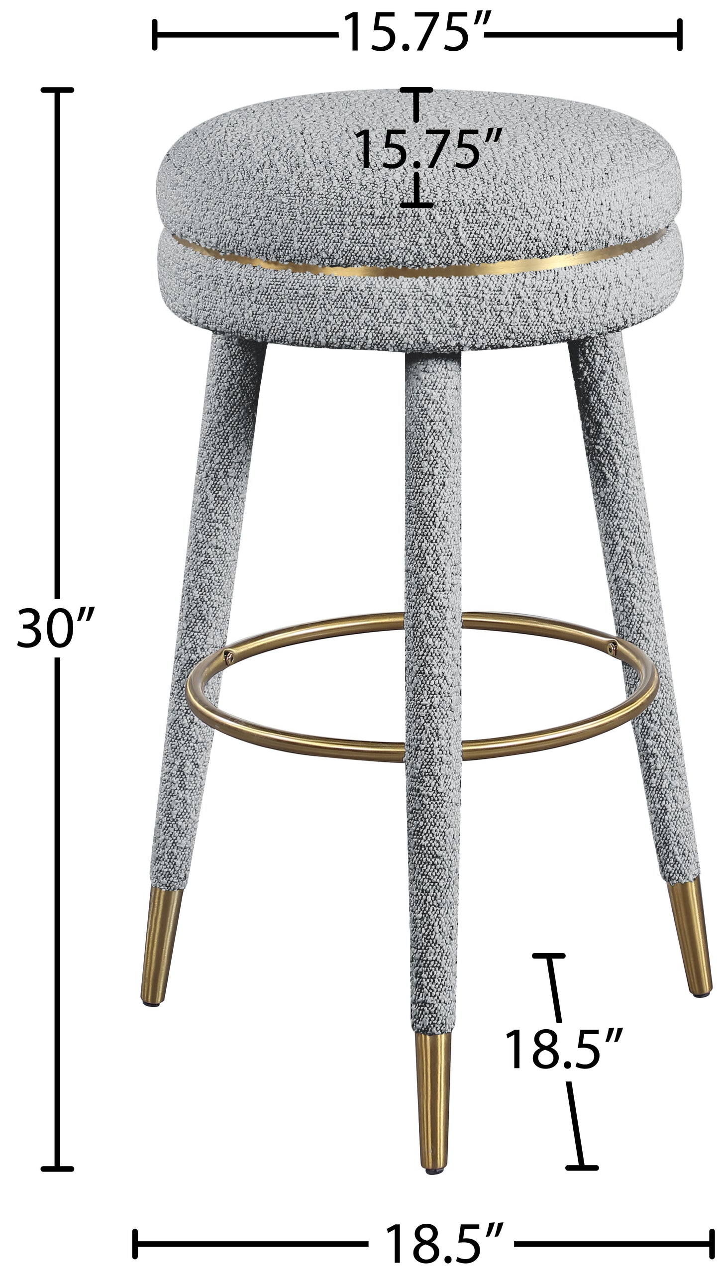 ward grey boucle fabric bar stool grey