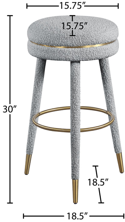 Ward Grey Boucle Fabric Bar Stool Grey