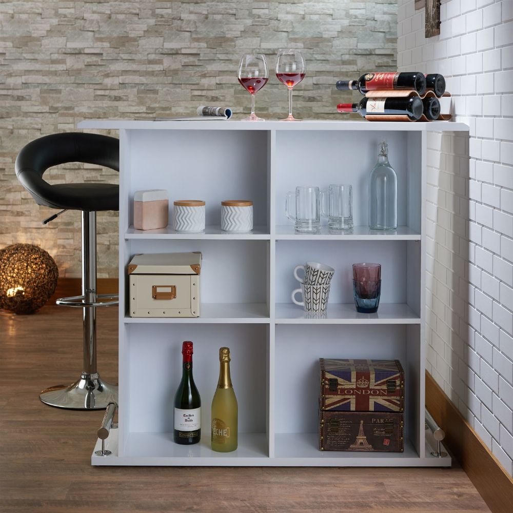 galelvith bar table, white high gloss finish