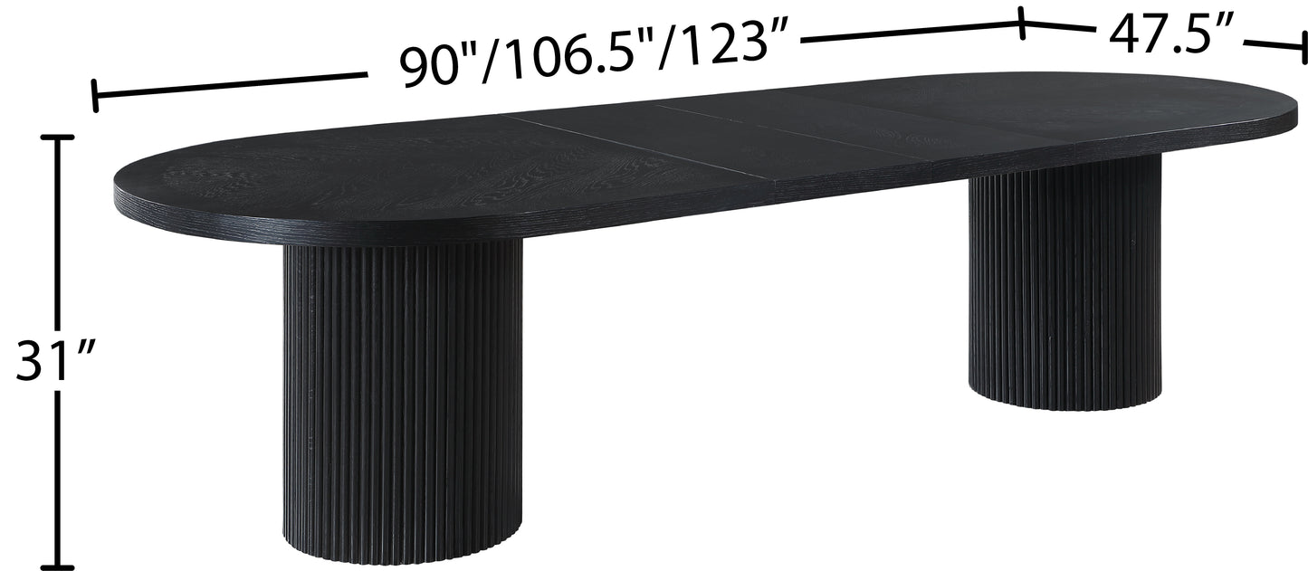 clarita black oak finish dining table (3 boxes) t