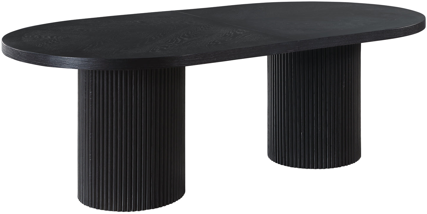 clarita black oak finish dining table (3 boxes) t