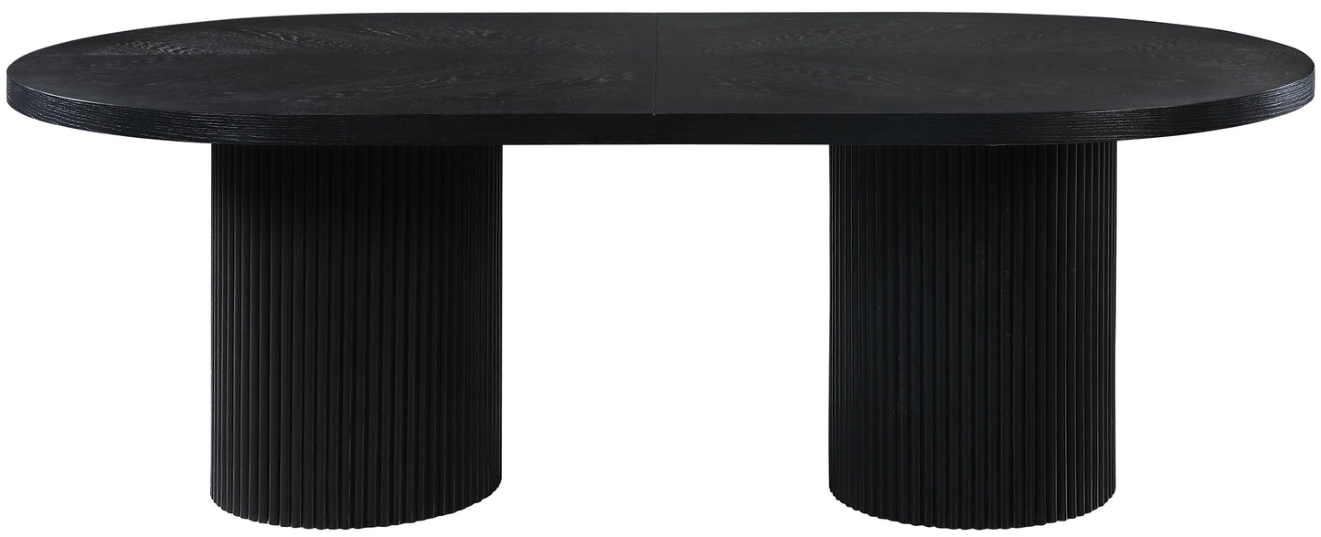 clarita black oak finish dining table (3 boxes) t