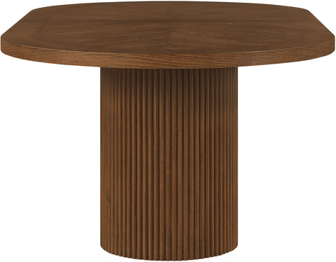 Willow 90" / 106.5" / 123" Brown Oak Wood Dining Table, 1 Piece