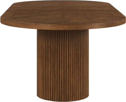Willow 90" / 106.5" / 123" Brown Oak Wood Dining Table, 1 Piece