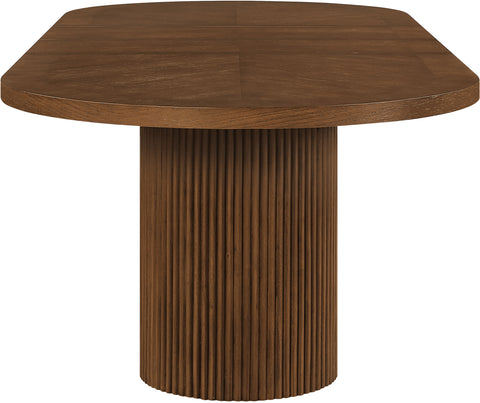 Willow 90" / 106.5" / 123" Brown Oak Wood Dining Table, 1 Piece