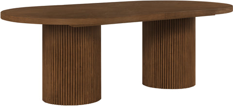 Willow 90" / 106.5" / 123" Brown Oak Wood Dining Table, 1 Piece