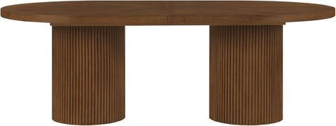 Willow 90" / 106.5" / 123" Brown Oak Wood Dining Table, 1 Piece
