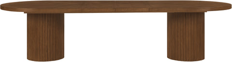 Willow 90" / 106.5" / 123" Brown Oak Wood Dining Table, 1 Piece