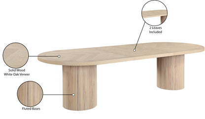 Clarita Natural White Oak Finish Dining Table (3 Boxes) T