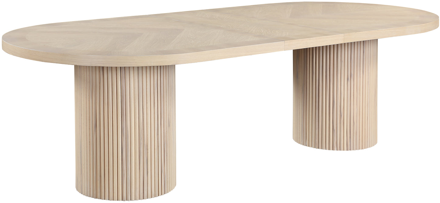 clarita natural white oak finish dining table (3 boxes) t