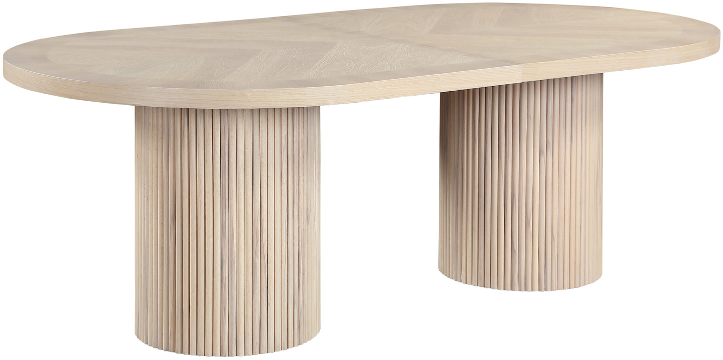 clarita natural white oak finish dining table (3 boxes) t