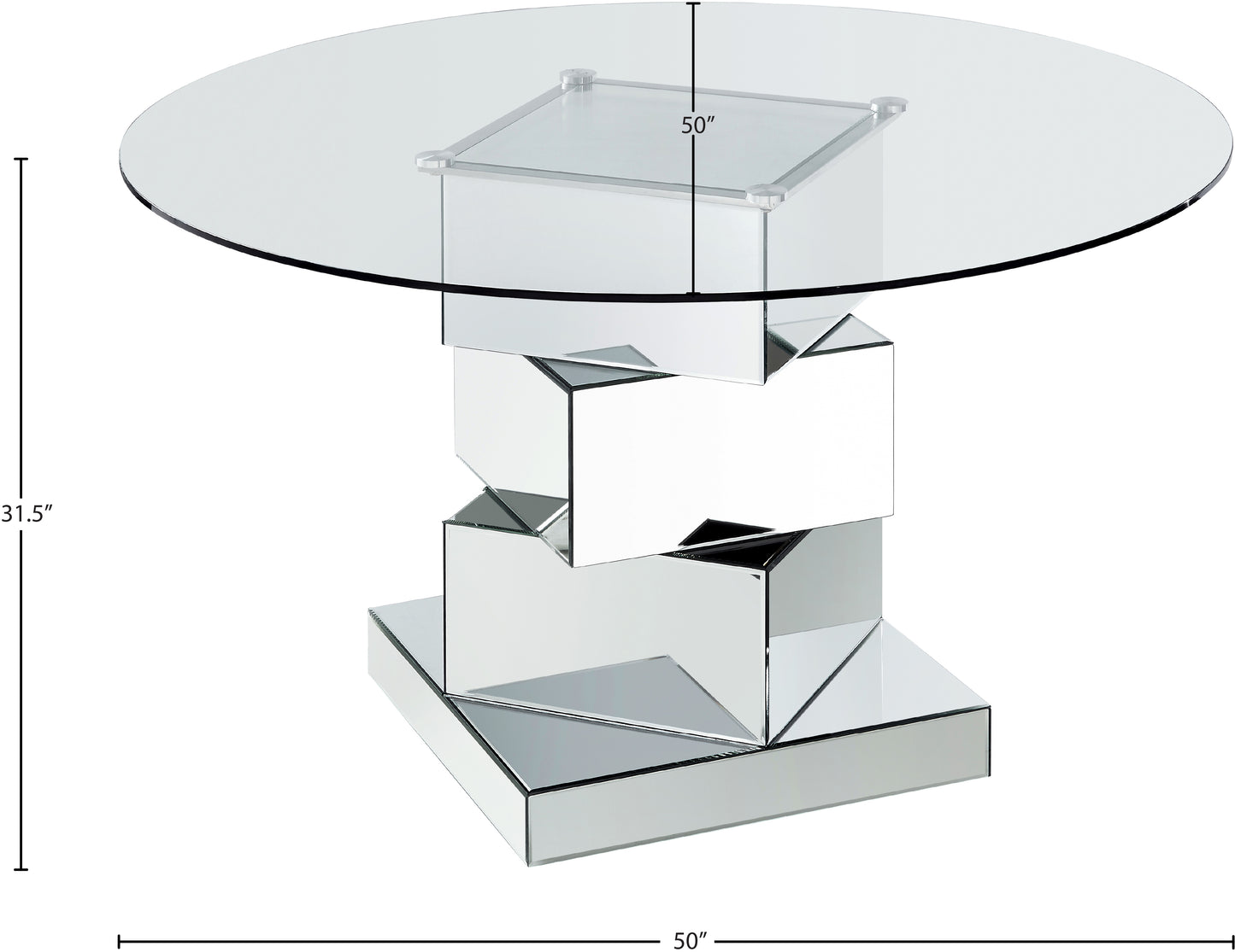 mondrian chrome dining table t