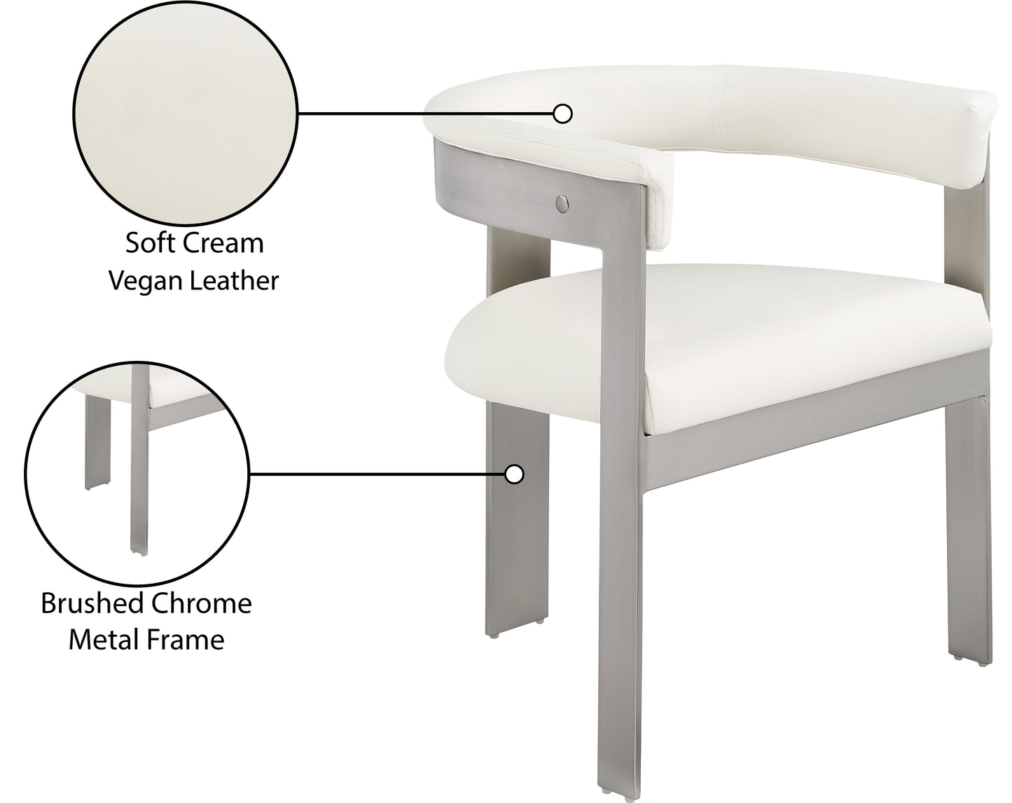 bubble cream vegan leather dining chair