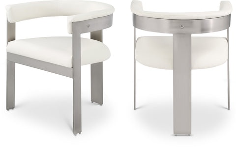 Nova Cream Vegan Leather Upholstered Dining Chair, 2-Piece (Style 2)