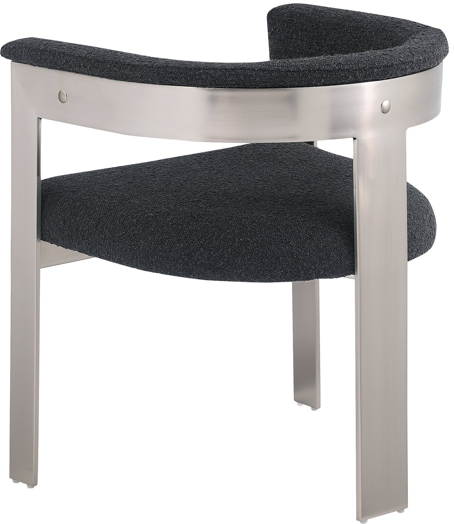 rivas black boucle fabric dining chair c