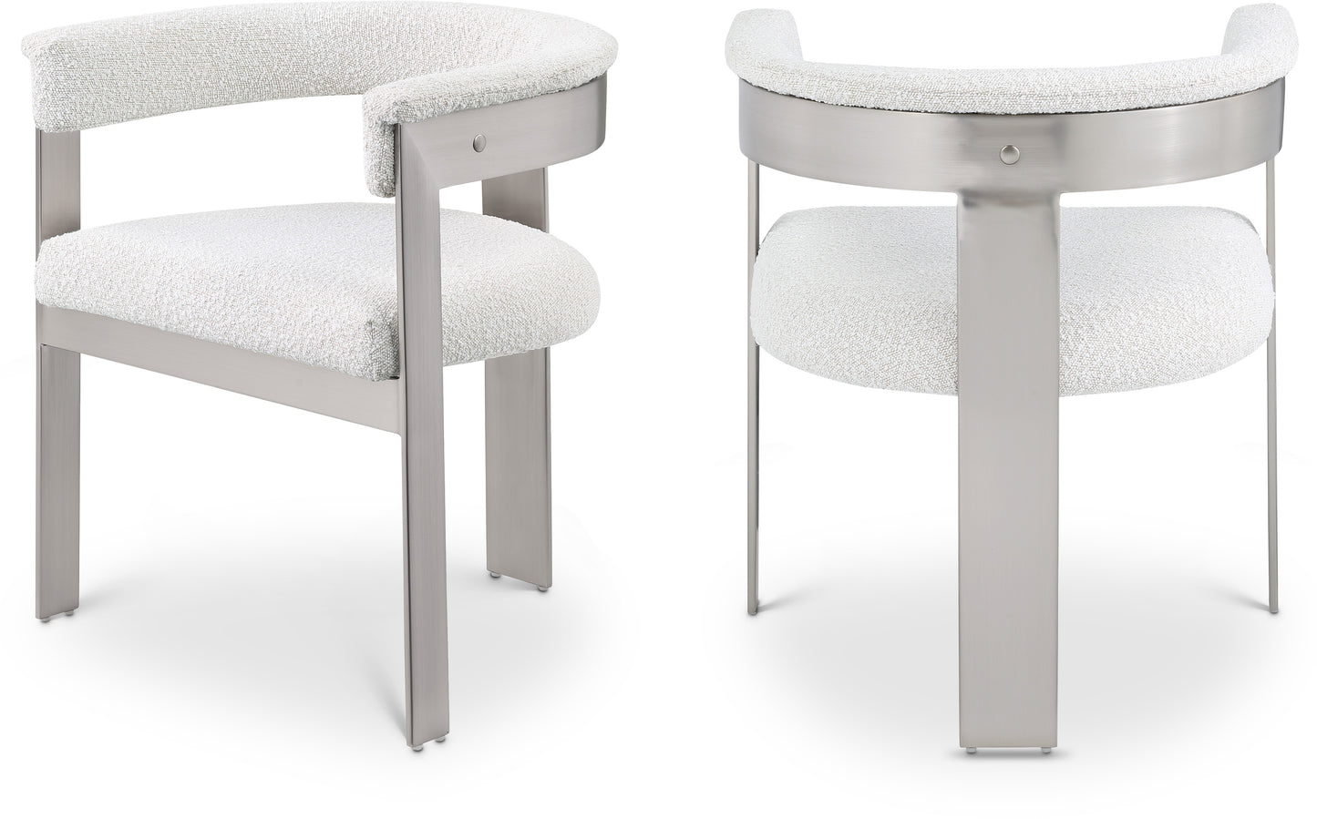 bubble cream boucle fabric dining chair