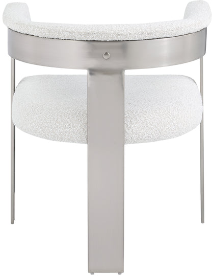 Bubble Cream Boucle Fabric Dining Chair