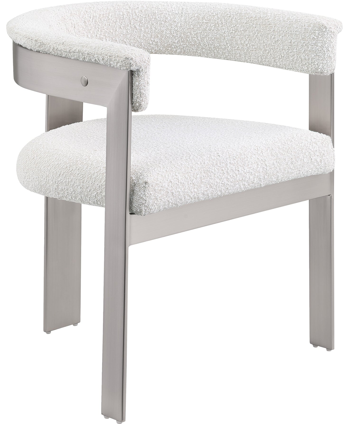 bubble cream boucle fabric dining chair