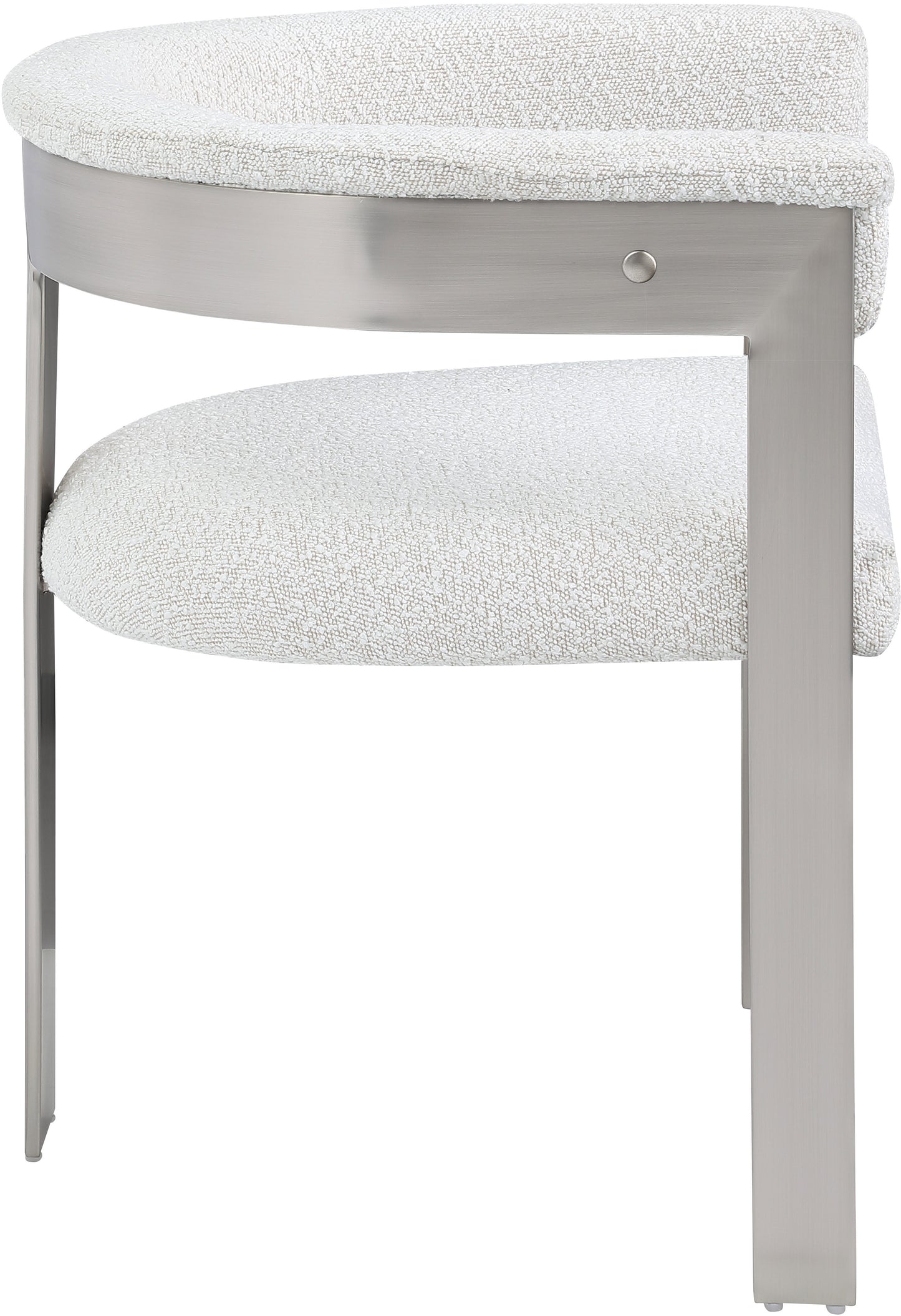 bubble cream boucle fabric dining chair