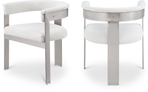 Nova Cream Boucle Fabric Upholstered Dining Chair, 2-Piece (Style 2)