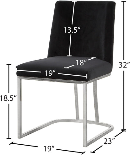 Calvin Black Velvet Dining Chair C