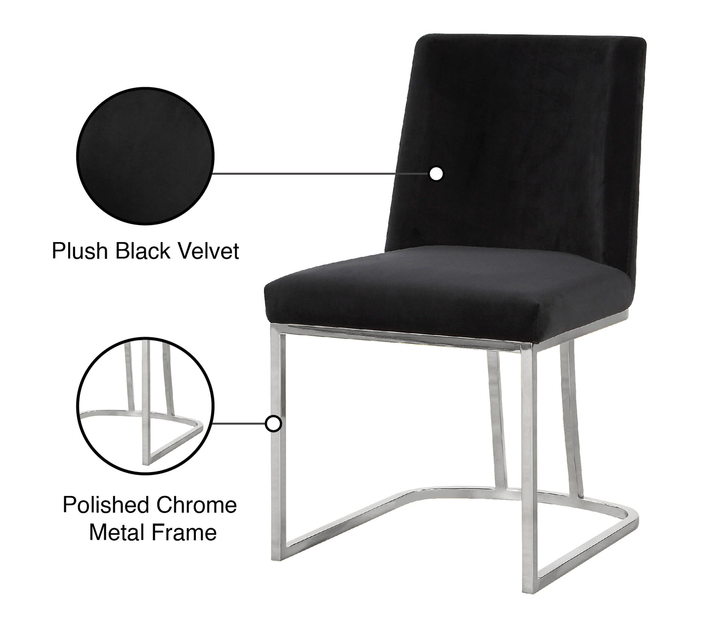 calvin black velvet dining chair c