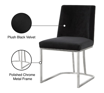 Calvin Black Velvet Dining Chair C