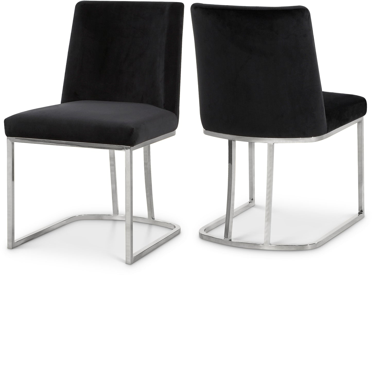 winnie black velvet dining chair