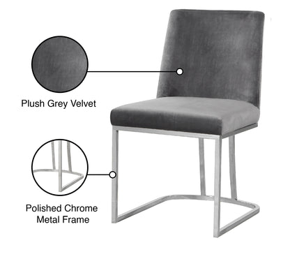 Calvin Grey Velvet Dining Chair C