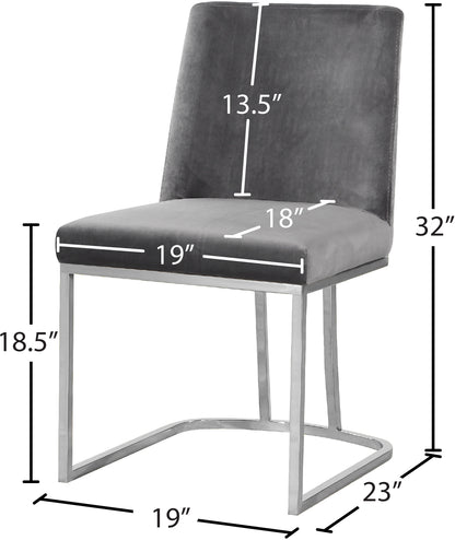 Winnie Grey Velvet Dining Chair