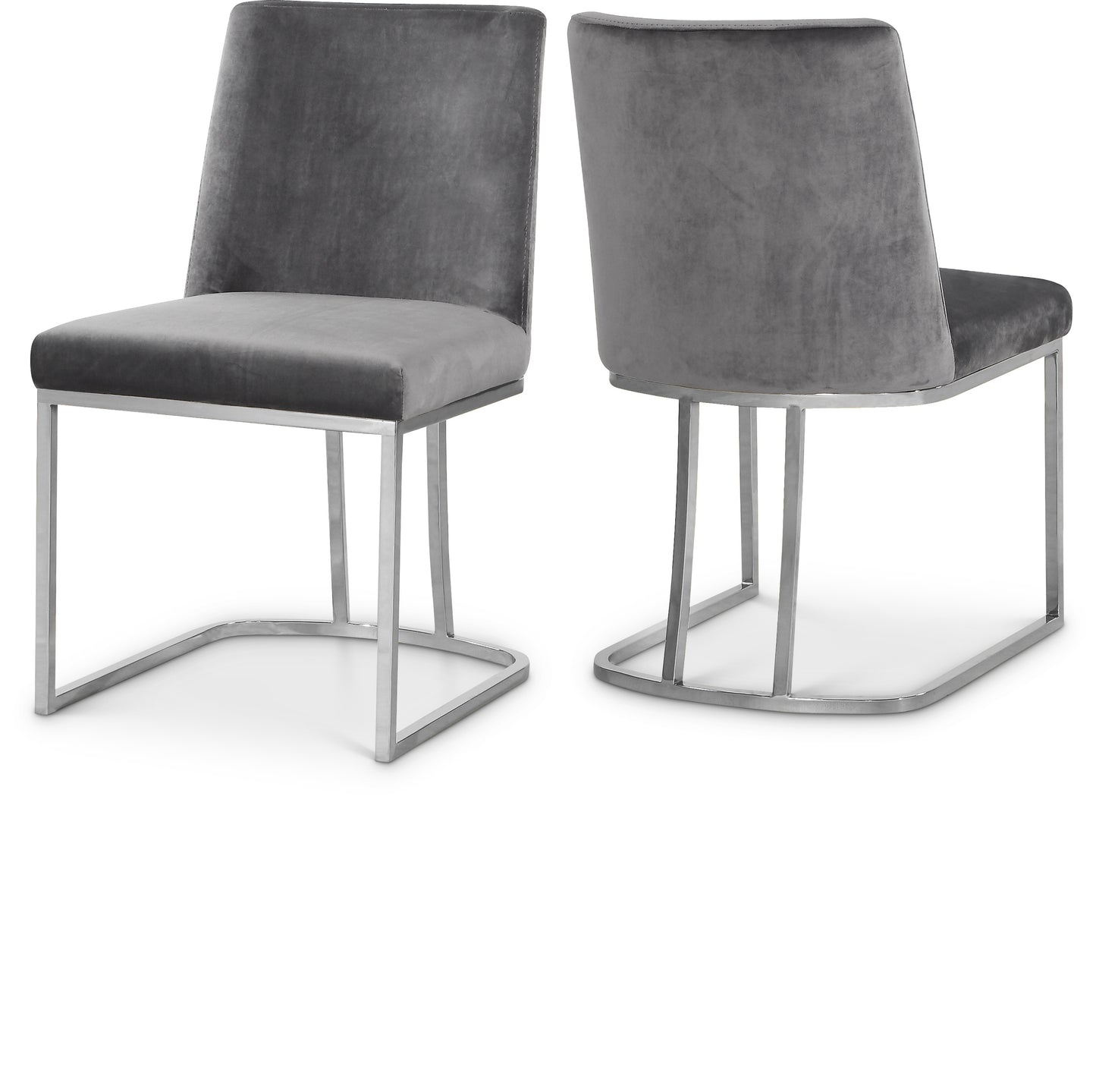 winnie grey velvet dining chair