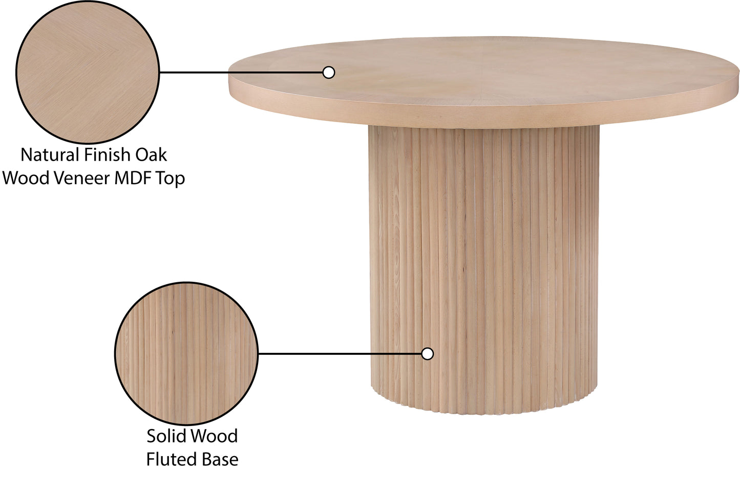 gavin natural oak veneer dining table