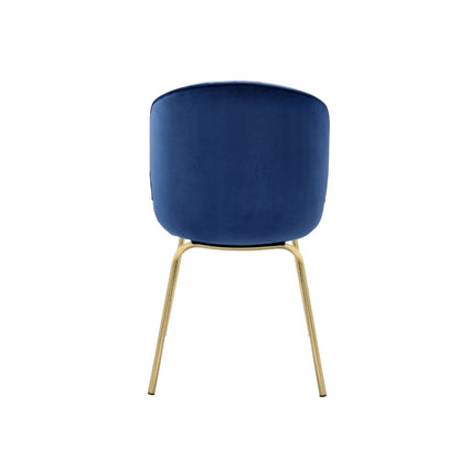 Gattaca Side Chair (Set-2), Blue Velvet & Gold Finish