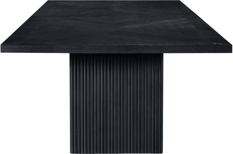 Willow 108" Black Solid Wood and Oak Veneer Dining Table, 1 Piece