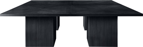 Willow 108" Black Solid Wood and Oak Veneer Dining Table, 1 Piece (Style 2)