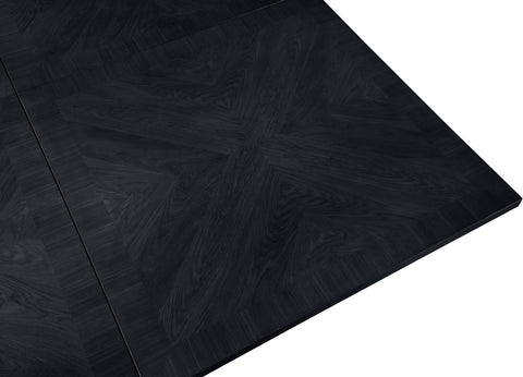 Willow 108" Black Solid Wood and Oak Veneer Dining Table, 1 Piece (Style 2)