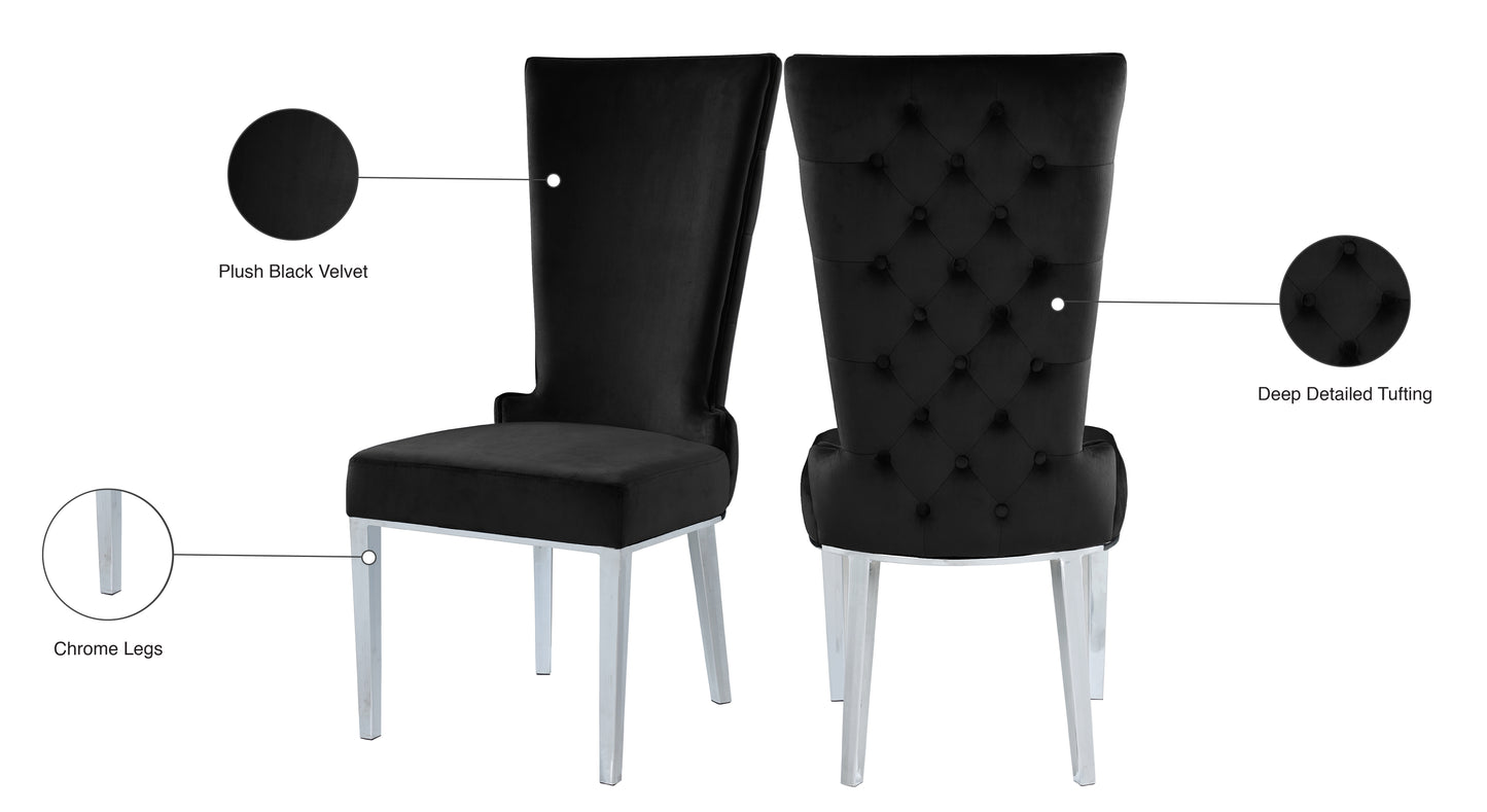 roy black velvet dining chair c