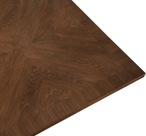 Willow 54" Brown Solid Wood and Oak Veneer Dining Table, 1 Piece